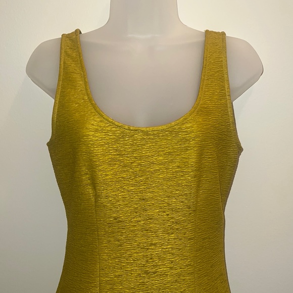 Yellow Green Chartreuse Bodycon Dress - Size S - Picture 3 of 10